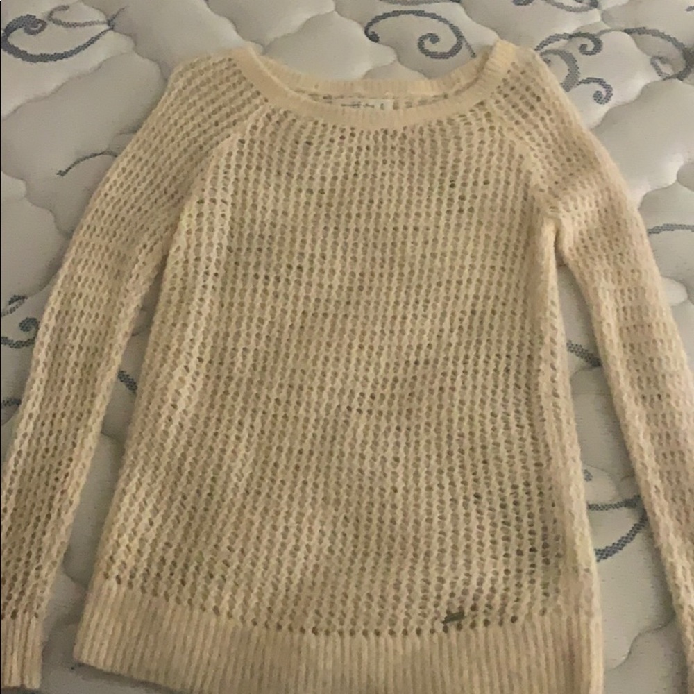 Abercrombie and Fitch white knit sweater